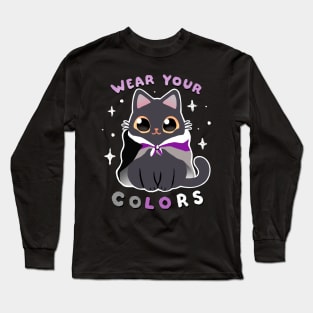 Demi LGBT Pride Cat - Kawaii Rainbow Kitty - Wear your colors Long Sleeve T-Shirt